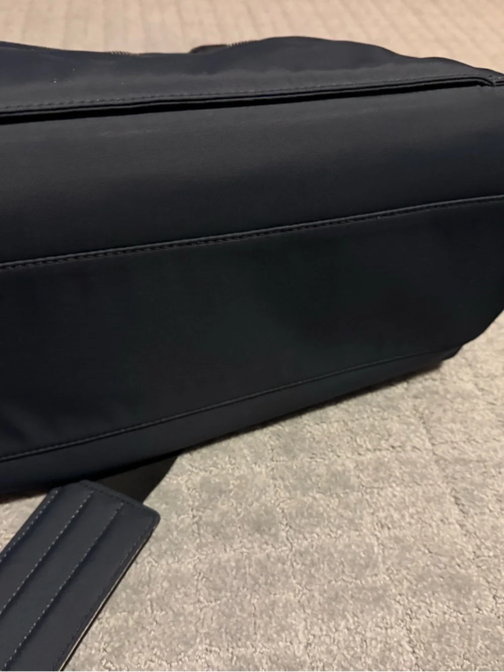 Navy AWAY Travel Duffel Bag with Black Leather Handles 20 L - Picture 13 of 16